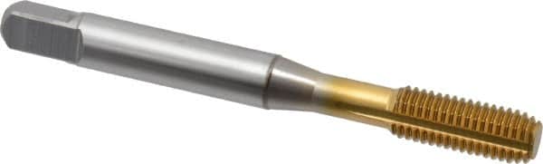 OSG - 1/4-28 UNF H4 Thread Limit Modified Bottoming Thread Forming Tap - Cobalt, TiN Finish, 2-1/2" OAL, 1" Thread Length, Right Hand Thread, Series HY-PRO NRT - Exact Tooling