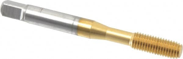 OSG - 1/4-28 UNF H6 Thread Limit Modified Bottoming Thread Forming Tap - Cobalt, TiN Finish, 2-1/2" OAL, 1" Thread Length, Right Hand Thread, Series HY-PRO NRT - Exact Tooling