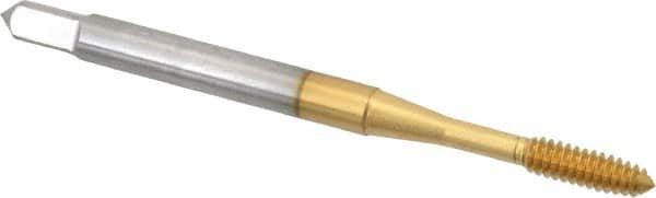 OSG - #4-40 UNC H3 Thread Limit Plug Thread Forming Tap - Cobalt, TiN Finish, 1-7/8" OAL, 9/16" Thread Length, Right Hand Thread, Series HY-PRO NRT - Exact Tooling