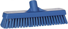 Vikan - 1.7" Bristle Length, Polyester Scrub Brush - 2-1/2" Wide Head, 19" OAL, Blue, Polypropylene Block - Exact Tooling