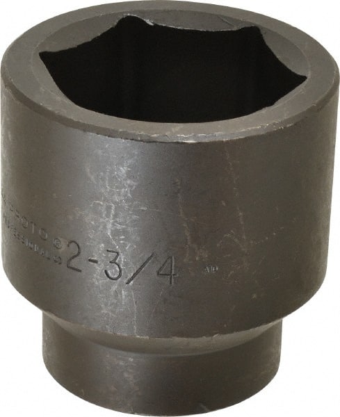 Proto - #5 Spline Drive, 2-3/4" Socket, Impact Socket - 6 Points, 4-1/4" OAL - Exact Tooling