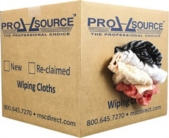 PRO-SOURCE - Reclaimed Rags - Assorted Colors, Terry Cloth, Medium Lint, 10 Lbs. at 3 to 4 per Pound, Box - Exact Tooling
