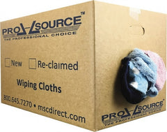 PRO-SOURCE - Reclaimed Rags - Assorted Colors, Terry Cloth, Medium Lint, 25 Lbs. at 3 to 4 per Pound, Box - Exact Tooling