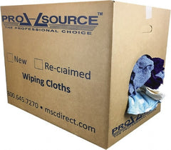 PRO-SOURCE - Reclaimed Rags - Assorted Colors, Terry Cloth, Medium Lint, 50 Lbs. at 3 to 4 per Pound, Box - Exact Tooling