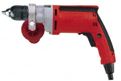 Milwaukee Tool - 1/2" Keyless Chuck, Pistol Grip Handle Electric Drill - Exact Tooling