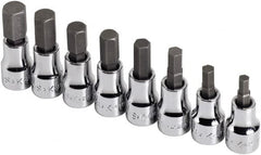 SK - 8 Piece 3/8" Drive Metric Hex Bit Socket Set - 5 to 12mm Hex - Exact Tooling