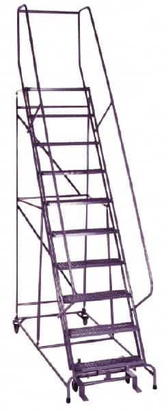 Cotterman - 140" 11 Step Ladder - 350 Lb Capacity, 110" Platform Height, 32" Base Width x 78" Depth, Grip Strut - Exact Tooling