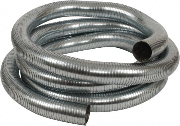 Kuriyama of America - 3" ID x 3-1/8" OD, -60 to 750°F, Galvanized Steel Unlined Flexible Metal Duct Hose - 0.01 to 0.012 Gage Thickness, 20" Bend Radius, 25' Long - Exact Tooling