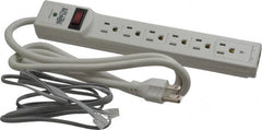 Tripp-Lite - 6 Outlets, 120 Volts, 15 Amps, 4' Cord, Power Outlet Strip - Free Hanging, Keyhole Mount, 5-15P NEMA Configuration, 10.8" Strip, UL1449 3rd Edition - Exact Tooling