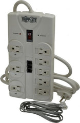 Tripp-Lite - 8 Outlets, 120 Volts, 15 Amps, 8' Cord, Power Outlet Strip - Free Hanging, Keyhole Mount, 5-15P NEMA Configuration, 9.55" Strip, UL1449 3rd Edition - Exact Tooling