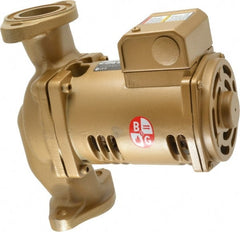Bell & Gossett - 1/6 hp, 9-1/8" Long, 1 Phase, Bronze Housing, Noryl Impeller, Inline Circulator Pump - 115 Volt, 60 Hz, 6-3/8" Flange Width, Bell & Gossett Part No. 1BL004, 150 Max psi, ODP Motor - Exact Tooling