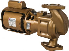 Bell & Gossett - 1/6 hp, 15-3/8" Long, 1 Phase, Bronze Housing, Phenolic Impeller, Inline Circulator Pump - 115 Volt, 60 Hz, 8-1/2" Flange Width, Bell & Gossett Part No. 102213, 125 Max psi, ODP Motor - Exact Tooling