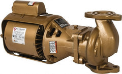 Bell & Gossett - 1/12 hp, 14-7/8" Long, 1 Phase, Bronze Housing, Brass Impeller, Inline Circulator Pump - 115 Volt, 60 Hz, 6-3/8" Flange Width, Bell & Gossett Part No. 106197, 125 Max psi, ODP Motor - Exact Tooling