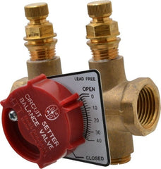 Bell & Gossett - 1/2" Pipe, Threaded End Connections, Inline Calibrated Balance Valve - 2-15/16" Long, 2-3/4" High, 300 Max psi, Brass Body - Exact Tooling