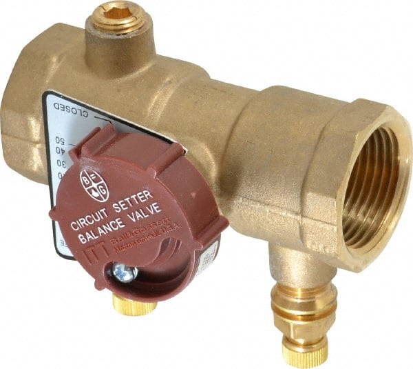 Bell & Gossett - 1" Pipe, Threaded End Connections, Inline Calibrated Balance Valve - 3-13/16" Long, 3-3/16" High, 300 Max psi, Brass Body - Exact Tooling
