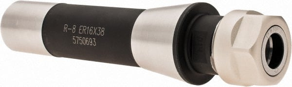 Iscar - 0.5mm to 10mm Capacity, 38mm Projection, R8 Taper Shank, ER16 Collet Chuck - Through-Spindle - Exact Tooling