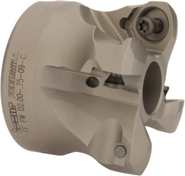 Iscar - 4 Inserts, 1.18" Cutter Diam, 0.08" Max Depth of Cut, Indexable High-Feed Face Mill - 3/4" Arbor Hole Diam, 1.57" High, FF WO..09 Inserts, Series FF FW - Exact Tooling