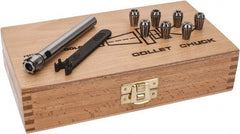 ETM - 1/2 Inch Shank Diameter, Straight Shank, ER Collet Chuck Set - 0.022 to 0.278 Inch Collet Chuck Capacity - Exact Tooling