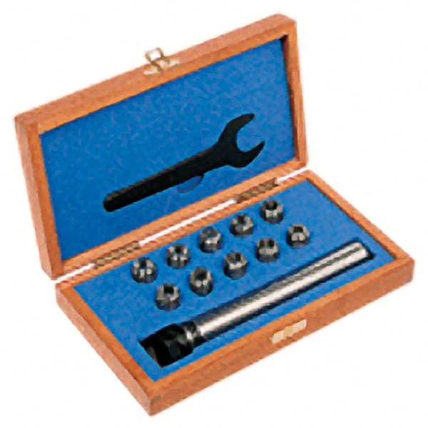 Iscar - 1-1/4 Inch Shank Diameter, Straight Shank, ER Collet Chuck Set - 0.08 to 0.789 Inch Collet Chuck Capacity - Exact Tooling