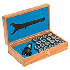 Iscar - R8 Taper Shank, ER Collet Chuck Set - 0.1181 to 1.0236 Inch Collet Chuck Capacity - Exact Tooling