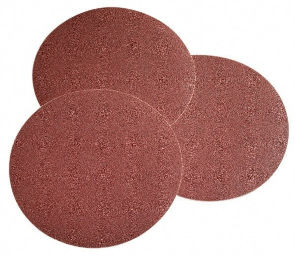Norton - 8" Diam, 100 Grit Ceramic Adhesive PSA Disc - Medium Grade, Maroon, F Weighted Backing, Flexible - Exact Tooling
