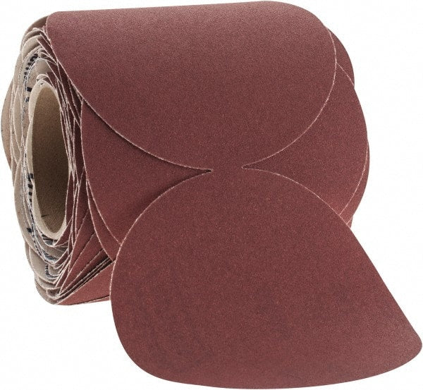 Norton - 6" Diam, 120 Grit Ceramic Adhesive PSA Disc - Medium Grade, Maroon, F Weighted Backing, Flexible - Exact Tooling