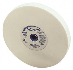 Norton - 150 Grit Aluminum Oxide Bench & Pedestal Grinding Wheel - 6" Diam x 1" Hole x 3/4" Thick, 4140 Max RPM, J Hardness, Very Fine Grade , Vitrified Bond - Exact Tooling