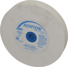 Norton - 150 Grit Aluminum Oxide Bench & Pedestal Grinding Wheel - 6" Diam x 1" Hole x 1" Thick, 4140 Max RPM, J Hardness, Very Fine Grade , Vitrified Bond - Exact Tooling
