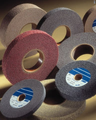 Norton - 6" Diam, 2" Face Width, 1" Center Hole, Medium Grade, Aluminum Oxide Deburring Wheel - Convolute, Density 6 Grade, 6,000 RPM - Exact Tooling
