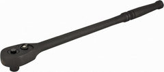 Paramount - 1/2" Drive Pear Head Quick-Release Ratchet - Black Oxide Finish, 15" OAL, 45 Gear Teeth, Standard Knurled Handle - Exact Tooling