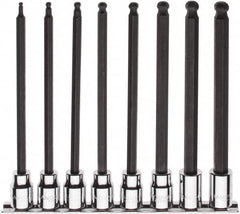 Paramount - 8 Piece 3/8" Drive Metric Ball Hex Bit Socket Set - 3 to 10mm Hex - Exact Tooling