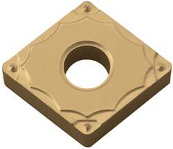Kyocera - CNMG430.5 GP Grade PV90 Cermet Turning Insert - TiN Finish, 80° Diamond, 1/2" Inscr Circle, 3/16" Thick, 0.0079" Corner Radius - Exact Tooling