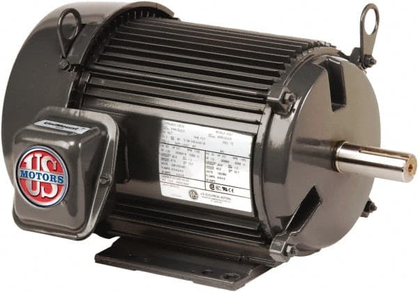US Motors - 1 hp, TEFC Enclosure, No Thermal Protection, 1740, 1415 RPM, 208-230/460 & 190/380 Volt, 60/50 Hz, Three Phase Premium Efficient Motor - Size 56 Frame, C-Face Mount, 1 Speed, Sealed Ball Bearings, 3.1-3.0/1.5 Full Load Amps, F Class Insulation - Exact Tooling
