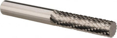 Atrax - 1/4" Cut Diam, 1/4" Shank Diam, Cylinder Head Double Cut Burr - Carbide, Flat End, 1" LOC, 2-1/4" OAL - Exact Tooling