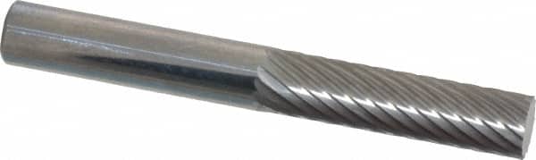Atrax - 1/4" Cut Diam, 1/4" Shank Diam, Cylinder Head Single Cut Burr - Carbide, Flat End, 1" LOC, 2" OAL - Exact Tooling