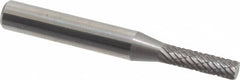Atrax - 5/32" Cut Diam, 1/4" Shank Diam, Cylinder Head Double Cut Burr - Carbide, Flat End, 5/8" LOC, 2-1/4" OAL - Exact Tooling