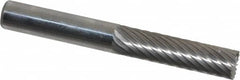 Atrax - 1/4" Cut Diam, 1/4" Shank Diam, Cylinder with End Cut Head Single Cut Burr - Carbide, End Cut End, 1" LOC, 2" OAL - Exact Tooling