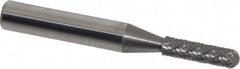 Atrax - 5/32" Cut Diam, 1/4" Shank Diam, Cylinder with Radius Head Double Cut Burr - Radius End, 5/8" LOC, 2-1/4" OAL - Exact Tooling