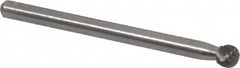 Atrax - 5/32" Cut Diam, 1/8" Shank Diam, Ball Head Single Cut Burr - Carbide, 5/32" LOC, 1-1/2" OAL - Exact Tooling