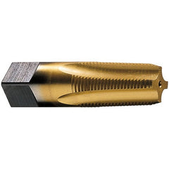 Vermont Tap & Die - 2 - 11-1/2 NPT Thread, 7 Flute Standard Pipe Tap - 4-1/2" OAL, 1-3/4" Thread Length, 1-7/8" Shank Diam, TiN Finish, High Speed Steel - Exact Tooling