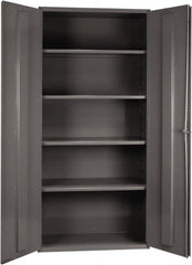Durham - 4 Shelf Locking Storage Cabinet - Steel, 36" Wide x 24" Deep x 72" High, Gray - Exact Tooling