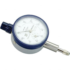 Mitutoyo - 5mm Range, 0-100 Dial Reading, 0.01mm Graduation Dial Drop Indicator - 40mm Dial, 1mm Range per Revolution, 0.01mm Accuracy, Revolution Counter - Exact Tooling