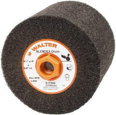 WALTER Surface Technologies - 4-1/2" Diam Aluminum Oxide Unmounted Flap Wheel - 5/8" Hole, 5/8-11 Thread, 4" Wide, Nonwoven, Very Fine Grade, 3,800 Max RPM - Exact Tooling
