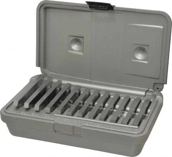 Fowler - 0.25 to 30°, 3 Inch Long, Steel, Angle Block Set - 0.25 Inch Thick, 30 Arc Seconds Accuracy, Includes Shop-Hardened and Molded Case, 12 Pieces - Exact Tooling