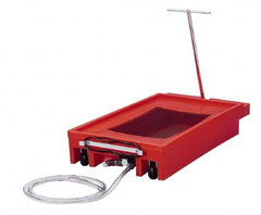Made in USA - 17 Gal Oil Drain Container with Casters - Orange, Low Boy - Exact Tooling