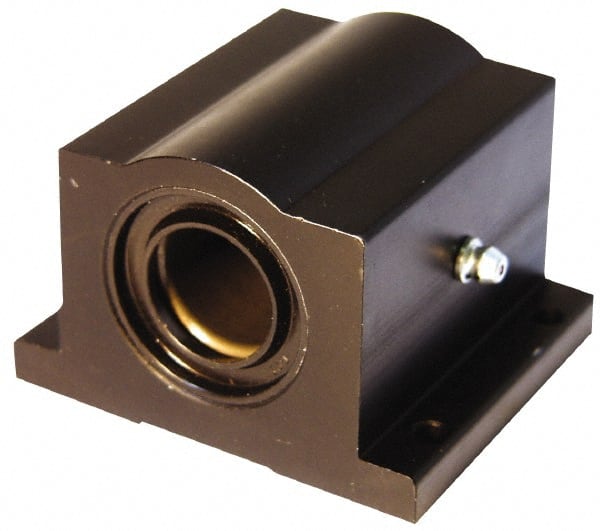 L.M76 - 0.3755" Inside Diam, Closed Single Pillow Block Linear Bearing - 1-3/4" Overall Width - Exact Tooling