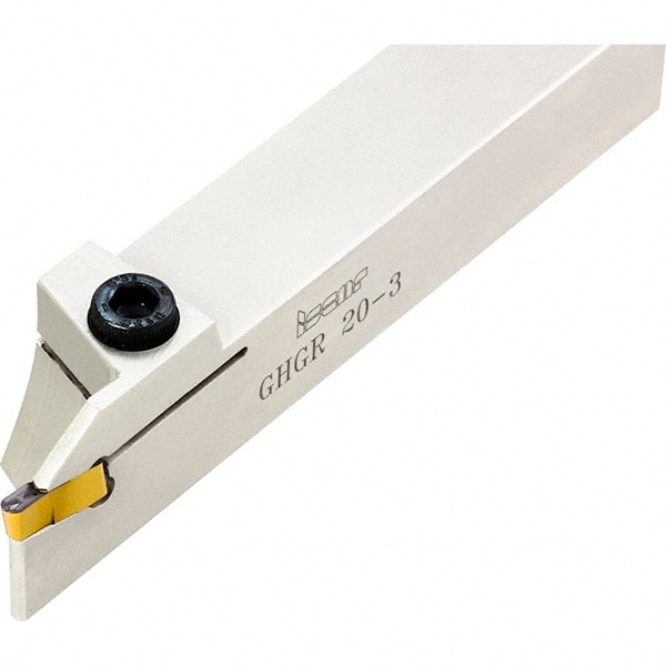 Iscar - External Thread, 0.7874" Max Depth of Cut, 3mm Min Groove Width, 140mm OAL, Right Hand Indexable Grooving Cutoff Toolholder - 25mm Shank Height x 25mm Shank Width, GI.. Insert Style, GHG Toolholder Style, Series Cut Grip - Exact Tooling