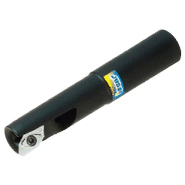 Iscar - 1-1/4" Cut Diam, 0.622" Max Depth of Cut, 1-1/4" Shank Diam, 9" OAL, Indexable Square Shoulder End Mill - Cylindrical Shank, 90° Lead Angle, Through Coolant, Series Helialu - Exact Tooling