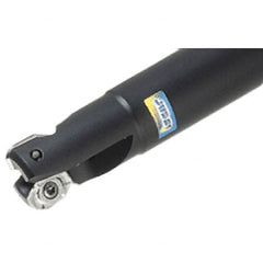 Iscar - 1-1/4" Cut Diam, 0.63" Max Depth of Cut, 1-1/4" Shank Diam, 8" OAL, Indexable Square Shoulder End Mill - Cylindrical Shank, 90° Lead Angle, Through Coolant, Series Helialu - Exact Tooling