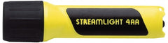 Streamlight - White LED Bulb, 67 Lumens, Industrial/Tactical Flashlight - Yellow Plastic Body, 4 AA Alkaline Batteries Included - Exact Tooling
